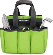 WORKPRO Garden Tool Bag, Tote Storage Bag with 8 Pockets, Home Green
