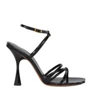 Black leather Moonlight sandal with ankle strap 35,36,37,38.5,39 black