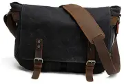 Men's Waxed Canvas Messenger Bag Shoulder Crossbody Laptop Bag Satchel