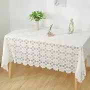 Lace Hollow Square Table Cloth Embroidery Flower Table Cover Wedding Party Decor