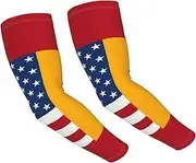 [FHEDVBN] American Spain Flag Arm Sleeves Compression Arm Covers for Men Women Outdoor Sun Sleeves Cooling Sports Sleeve, Black