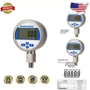 Stainless Steel Battery-Powered Pressure Gauge - 0-5000 psi with Min-Max Record