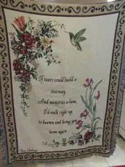 If tears could build a stairway Tapestry Afghan Throw with Verse 50x60 New USA