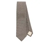 [Gucci] Gucci Interlocking G-jacquard Silk Blend Tie ONE SIZE NEUTRALS/BROWN