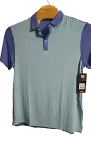 HEAD GOLF Mens Lotte Polo Shirt Green/Purple Size XL Moisture Wicking