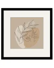 Courtside Market Women Line Tan Beauty III 18x18in Framed Art