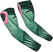 [FSCEV] Palm Leaf And Flamingos Couple Sun Protection Arm Sleeves Outdoor Essentials Cooling Compression Golf Hiking Cycling