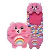 NEW Happy Nappers Care Bears On The Go Sleep Sack Surprise Pillow, Cheer Bear