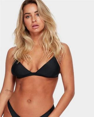 VZ VonZipper Womens 8 FIXED TRI TOP Womens Bikini Top New - 3684557 Black
