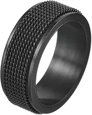 [Udolfly] Mens Fidget Rings Anxiety Rings for Men Women Chain Spinner Rings for Kids Teen Titanium Steel Rings