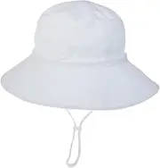 [Baluue] Sun Hat for Boys and Girls Toddlers Breathable Quick Dry Fisherman Hat Wide Brim for and Sun Protection White