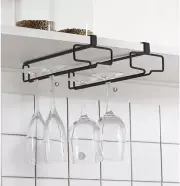 Wine Glass Holder 2PCS Stemware Rack Hanger under Cabinet Wine Glass Rack Kitche
