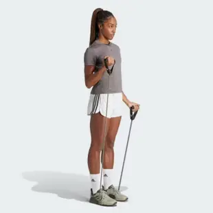 【adidas 愛迪達】PACER 運動短褲(IS2171 女款 運動短褲 吸濕排汗 白)