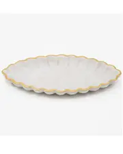 Godinger Mila Oval Scalloped Marble Tray