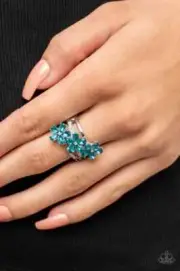Paparazzi Blue flower Ring Paparazzi Posh Petals Adjustable