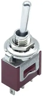 KLVN ON-ON ON-Off-ON DTS-3202 DTS-3203 DTS-6202 DTS-6203 2A 250V Brown Color Mini M6 Toggle Switch(DTS-3203)