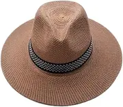 [VKEID] Men's Straw Hat Men's Beach Big Eaves Straw Hat Cool Hat Salute Hat Sun Hat Fishing Hat