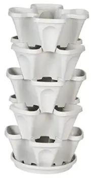 5 Tier Stackable Strawberry, Herb, Flower, and Vegetable Planter - Vertical