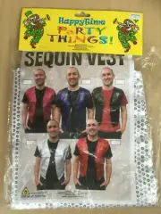 sequin vest white Gay Party LGTB Costume Shirt outfit hot guys sexy mardi gras