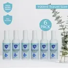 6 Travel Pack 100ml Instant Hand Sanitiser Antibacterial Gel 75% Alcohol Denat