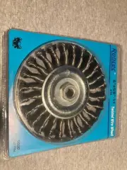 Robtec Stringer Bead Twist Wire Wheel Brush, 6" x 5/8"-11 Threaded Arbor
