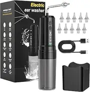 Ear Wax Removal Kit,USB Electric Water Powered Ear Cleaner with 10 Replaceable Tips,4 Cleaning Modes IPX7 Waterproof Ear Irrigation System Reusable Ear Flushing Cleaning Tool for Kids Adults Home Use