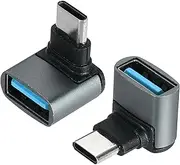 sourcing map 2 Pcs OTG Adapter, OTG Adapters OTG Cable USB C OTG USB C OTG Adapter Right Angled 90 Degree OTG Cable for Phone Laptop