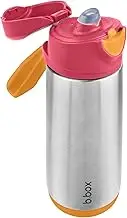 b.box Insulated Spout Bottle, Strawberry Shake, 500 ml Capacity