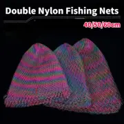 1PC Double Nylon Fishing Net Collapsible Rhombus Mesh Landing Dip NET 40/50/60cm