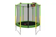 Genki 60" Trampoline Rebounder Jumping Gym Equipment Home Outdoor Fitness Kids Exericise with Safety Enclosure Net and Basketball Hoop
