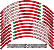 Fashionable Personality Edge Outer Rim Sticker Stripe Wheel Decals 12 X Thick for Ducati Super Sport Supersport Supersport S 939(Red)