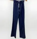 Kookai Women’s Pants EU 34 AU 6 Dark Sapphire Wide Leg Vegan Leather