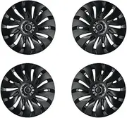 4PCS HubCap Wheel Caps Automobile Replacemen Hub Cap Full Rim Cover Accessories Compatible for Tesla Model Y 19 Inch 2018-2024(LR Matte Black)