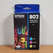 Sealed Epson 802 Cyan Magenta Yellow Tri-Color Ink Cartridge OEM EXP:07/2024