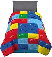 Franco Lego Bricks Kids Bedding Soft Microfiber Comforter, Twin, (Officially Licensed Product)