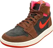 [Nike] AIR Jordan 1 ZM AIR CMFT 2 Womens Laced Shoes, Cacao Wow/Picante RED-Black-Hyper Pink