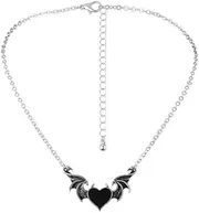 [RFTWXHPN] Halloween Bat Wings Necklace Gothic Devil Costumes for Women Men Vampire Bat Wing Necklace Goth Devil Evil Heart Necklace Halloween Costume Necklaces Cosplay Accessories