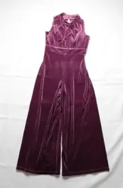 Ava & Yelly Girl's Mock Neck Velour Wide Leg Jumpsuit EJ3 Lavender Size 10 NWT