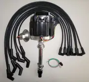 BBC CHEVY 396-427-454 BLACK HEI Distributor & SPARK PLUG WIRES 45 DEGREE BOOTS