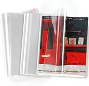 tutata Clear Book Covers 50 PCS for 8 1/2'' Tall Books, Adjustable Covers, Protect Against Wear & Tear, Water Dust, Archival Safe, Size: x Up to 15'' Long (50 Pack)