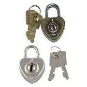 Mini Heart Padlocks With Key Jewelry Box Padlock for Lovers, Girls, Students