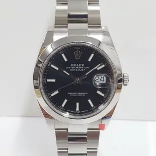 ROLEX勞力士 126300 現貨DATEJUST 2017年卡全配件 黑色面盤 錶徑41mm 大眾當舖 編號L302