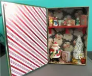 Dollhouse Miniature Story Time with Santa (Roombox Scenario) in a Book