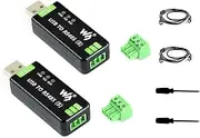 Waveshare 2PCS Industrial USB to RS485 Converter Bidirectional Adapter Board, Original CH343G and SP485EEN Chip Onboard TVS/Resettable Fuse Protection Circuits, Transmission Distance up to 1.2km