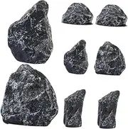 ibasenice Aquarium Stone Decor Realistic Simulation Rockery 8pcs Resin Fish Tank Stones Micro Landscape Rockery