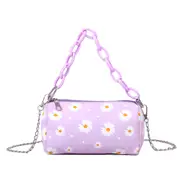 Youth Ladies Small Square Bag Canvas Women Totes Shoulder Bags Daisy Flower Female Beach Small Bucket Handbag