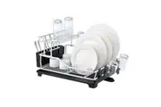 D.Line "Pinnacle" Aluminium 2 Tier Dish Rack Drying Drainer Board Tray Organiser