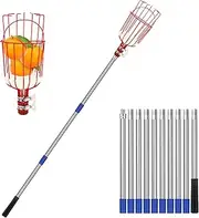 SANLIKE Fruit Picker Pole with Basket 13 FT Adjustable Higher Lightweight Fruit Grabber Tool with Extension Pole for Apple Avocado Lemon Peach Pear Mango and Other Fruit Tree Harvester