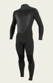 O'NEILL Men's 4/3mm EPIC Back-Zip Wetsuit BLK/GUNMTL/BLK Size Meduim short