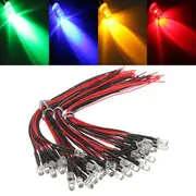 10pcs LED Lamp Light Bulb 20cm Pre Wired 5mm 12V DC Colorful Light 29 BLUE